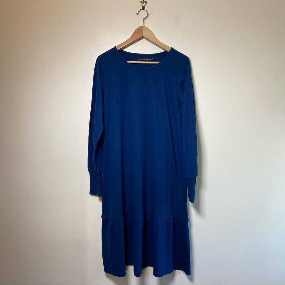 Gudrun Sjoden Cotton Linen Long Sleeve Midi Dress